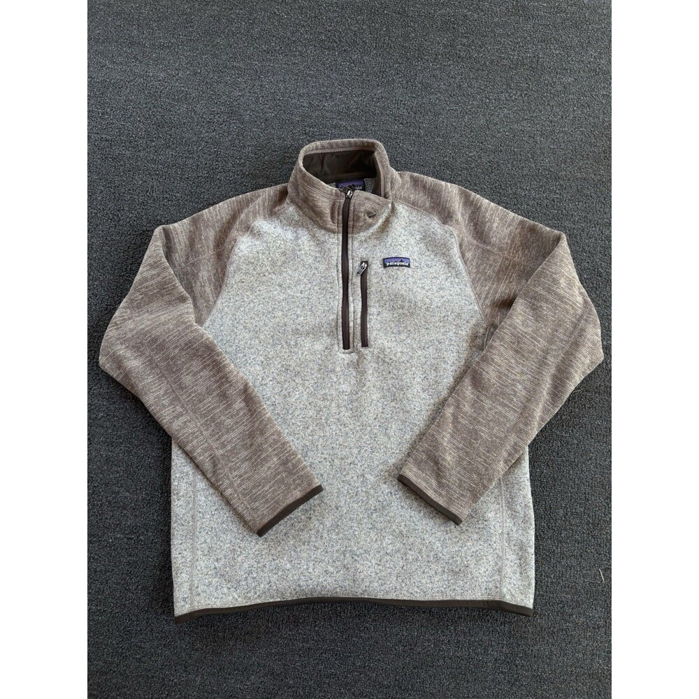 Patagonia Better Sweater‎ 1/4-Zip Fleece Two-Tone Brown Grey Size L